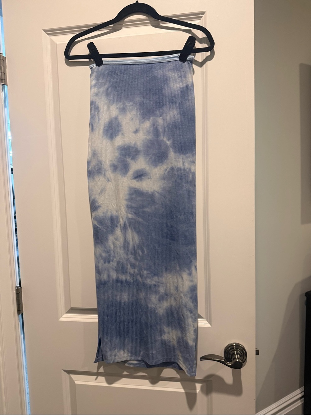 Blue Tie-Dye Maxi Skirt